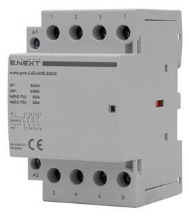 Модульний контактор e.mc.pro.4.63.4NO.24DC, 4р, 63А, 4NO, 24В E.NEXT (p005309) p005309 фото