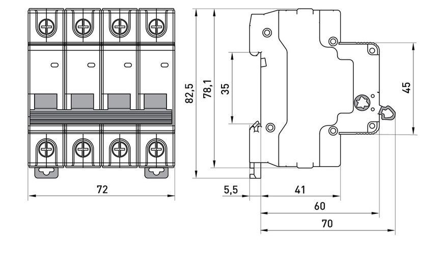 Вимикач навантаження на DIN-рейку e.is.stand.4.63, 4р, 63А E.NEXT (s082011) s082011 фото