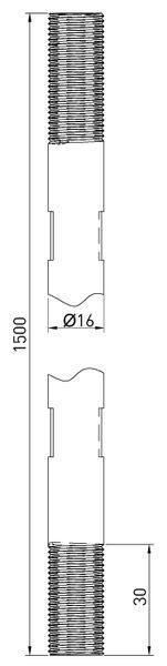 Стрижень заземлення 16/1500 мм, оцинк. E.NEXT (z0010022) z0010022 фото