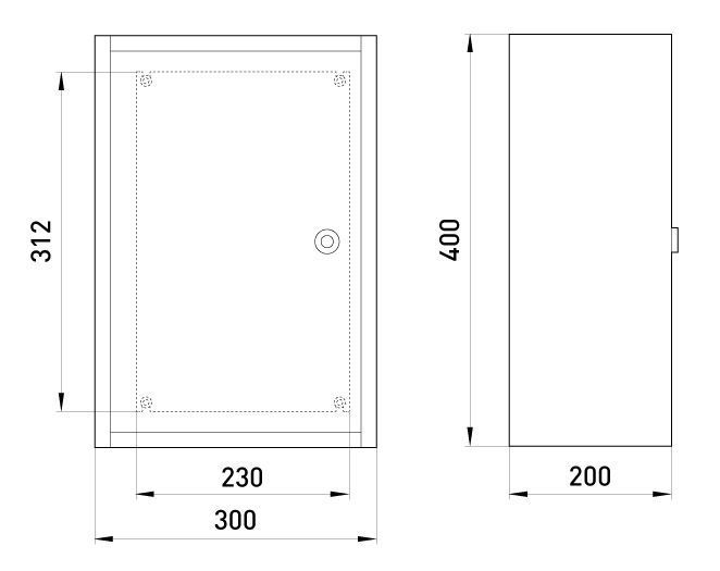 Бокс монтажний навісний БМ-43+П (300х400х200) IP54 E.NEXT (БМ-43+П) БМ-43+П фото
