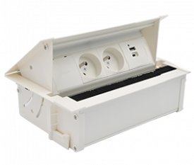 Розетковий блок Simon487: 2x250В тип F, зарядн пристрій 2xUSB тип A+C, білий (48730F20B000000-33) 48730F20B000000-33 фото