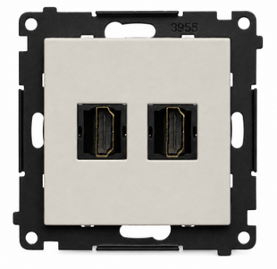 Розетка SIMON55 подвійна HDMI кашемір мат (TGHDMI2.01/142) TGHDMI2.01/142 фото