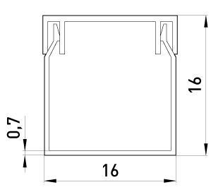 Короб пластиковий e.trunking.stand.16.16, 16х16мм, 2м E.NEXT (s033003) s033003 фото