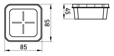Коробка розподільча пластикова e.db.stand.85.85.45.gk гіпсокартон (s027030) s027030 фото