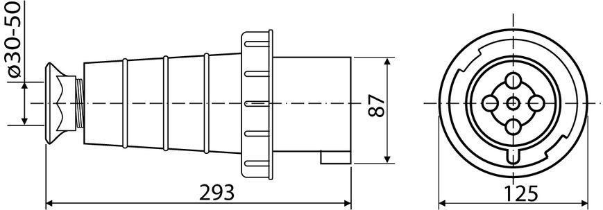 Вилка переносна ВП 125А/5 3Р+N+РЕ (045) АСКО-УКРЕМ (A0080010011) A0080010011 фото