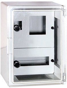 Корпус удароміцний з АБС-пластика e.plbox.250.330.130.1f.2m.tr, 250х330х130мм, IP65 з прозорими дверцятами, панеллю під 1 - фазний лічильник та 2 модулі E.NEXT (CP5211) CP5211 фото