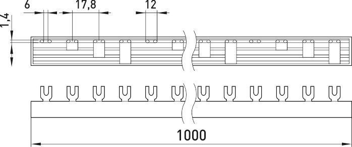 Шина з'єднувальна e.bc.u.stand.4.63 вилочного U-типу 4р, 63А E.NEXT (s180004) s180004 фото