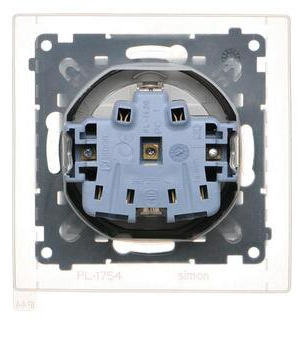 Розетка SIMON55 одинарна Schuko з кришкою IP44 з захистом срібний мат (TGSZ1BCZ.01/143) TGSZ1BCZ.01/143 фото