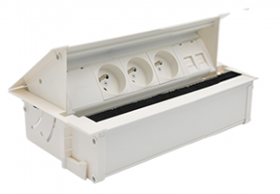 Розетковий блок Simon487: 3x250В тип F, 2xRJ45 Keystone, білий (48730F300K00000-33) 48730F300K00000-33 фото
