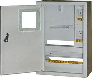 Корпус e.mbox.stand.n.f1.16.z.e металевий, під 1-ф. електронний лічильник, 16 мод., навісний, з замком E.NEXT (s0100069) s0100069 фото