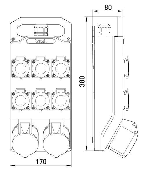 Монтажний набір 32A 3P+N+PE 400V, 16A 3P+N+PE 400V, 6x16A 2P+PE 250V E.NEXT (341) 341 фото