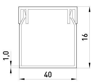 Короб пластиковий e.trunking.stand.40.16, 40х16мм, 2м E.NEXT (s033006) s033006 фото