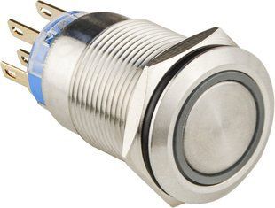 TYJ 19-272 Кнопка металева пласка з підсвічуванням, 2NO+2NC, зелена 12V. АСКО-УКРЕМ (A0140010254) A0140010254 фото