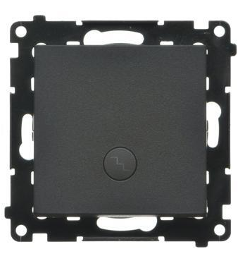 Вимикач SIMON55 прохідний одинарний з LED підсвіткою чорний мат (TW6L.01/149) TW6L.01/149 фото