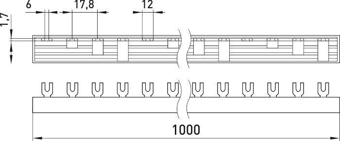 Шина з'єднувальна e.bc.u.stand.4.100 вилочного U-типу 4р, 100А E.NEXT (s180008) s180008 фото