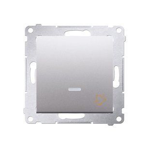 Кнопка "дзвінок" з LED підсвічуванням Simon 54, срібний матовий DD1L.01/43 фото