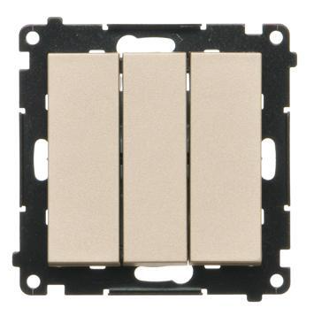 Вимикач SIMON55 трьохклавішний з LED підсвіткою шампань мат (TW31L.01/144) TW31L.01/144 фото
