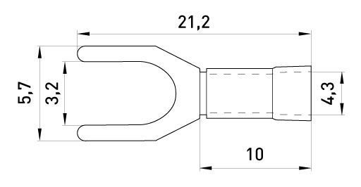Ізольований наконечник вилковий e.terminal.stand.sv.1,25.3,2.blue 0.5-1.5 кв.мм, синій, 100шт (s2036004) s2036004 фото