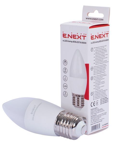 Лампа світлодіодна e.LED.lamp.B35.E27.8.6500 E.NEXT (l0650631) l0650631 фото