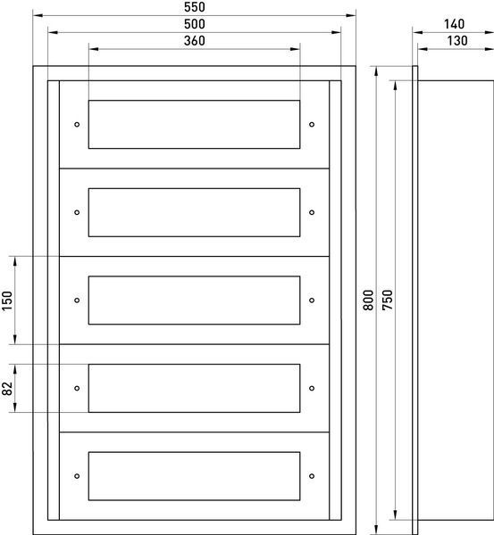 Корпус металевий e.mbox.industrial.w.100z IP41, що вбудовується, на 100 модулів E.NEXT (CPR824) CPR824 фото