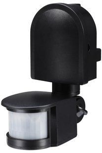 Датчик руху інфрачервоний e.sensor.pir.10F.black(чорний), 180&deg;, IP44 E.NEXT (s061005) s061005 фото