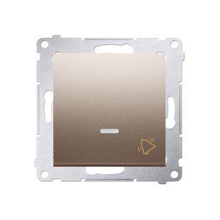 Кнопка "дзвінок" із LED підсвічуванням Simon 54, золотий матовий DD1L.01/44 фото