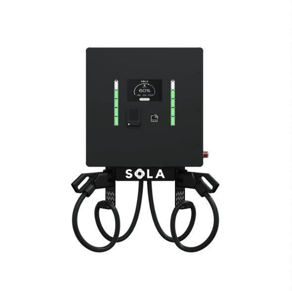 Зарядна станція Wall-E Box DUO 60 кВт DC 200А з роз'ємом CCS Combo 2 + CCS Combo 2 кабель 5м SOLA Wall-E 2xCCS2 60 DUO фото