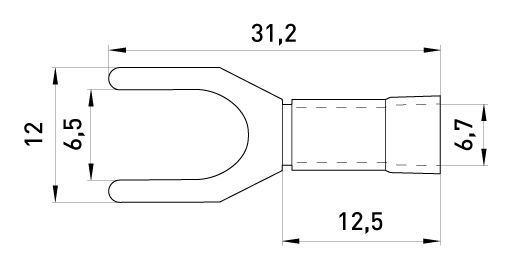 Ізольований наконечник вилковий e.terminal.stand.sv.5,5.6.blue 4-6 кв.мм, синій, 100шт (s2036046) s2036046 фото