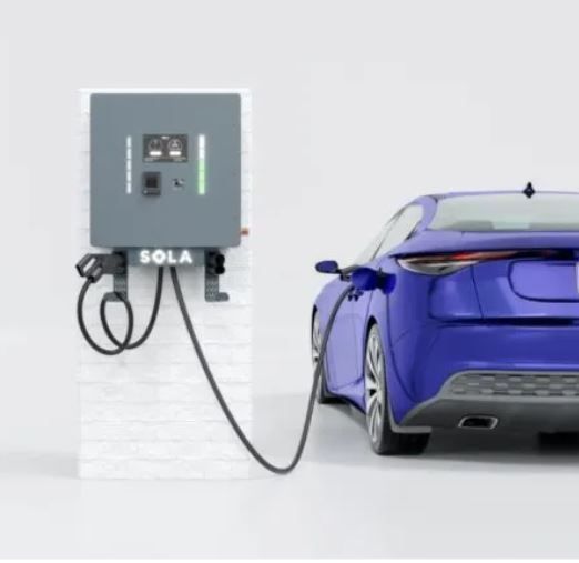 Зарядна станція Wall-E Box DUO 60 кВт DC з роз'ємом CCS Combo 2 + GBT кабель 5м SOLA SOLA-DC-60-W-CCS_200+GBT_200-KID10-DUO фото
