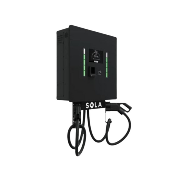 Зарядна станція Wall-E Box DUO 60 кВт DC з роз'ємом CCS Combo 2 + GBT кабель 5м SOLA SOLA-DC-60-W-CCS_200+GBT_200-KID10-DUO фото