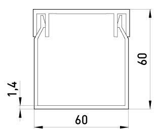 Короб пластиковий e.trunking.stand.60.60, 60х60мм, 2м E.NEXT (s033018) s033018 фото