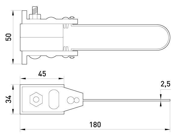 Анкерний ізольований затискач e.i.clamp.si.2.16.35, з проволочною скобою E.NEXT (p025101) p025101 фото