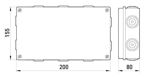 Розподільча коробка e.db.pro.200.155.80 (p016009) p016009 фото