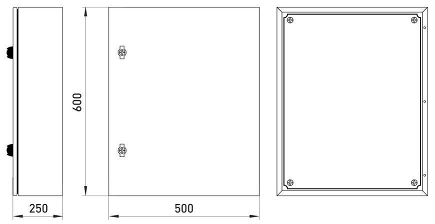 Корпус металевий e.mbox.industrial.p.70.50.25z IP66 з монтажною панеллю (700х500х250) E.NEXT (CP507025E) CP507025E фото