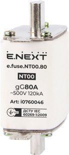 Запобіжник плавкий e.fuse.NT00.80, габарит 00, 80А E.NEXT (i0760046) i0760046 фото