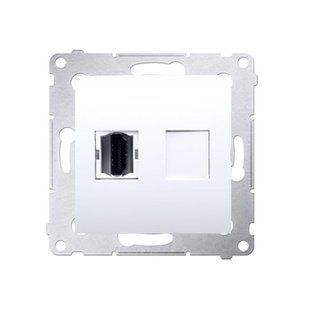 Розетка HDMI одинарна Simon 54, білий DGHDMI.01/11 фото