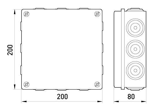Розподільча коробка e.db.pro.200.200.80 (p016012) p016012 фото