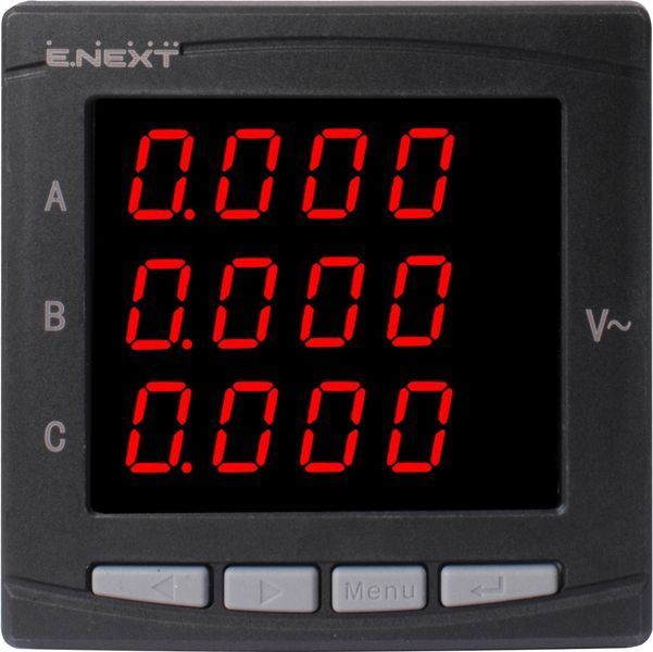 Цифровий вольтметр врізний e.meter.pro.96.v.led 96х96мм, АС 230В, 0-450В E.NEXT (p079002) p079002 фото