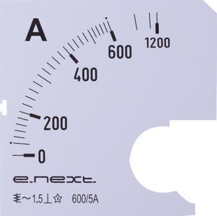 Шкала для амперметра щитового e.meter72.a600.scale АС 600А 72х72мм s066007 фото