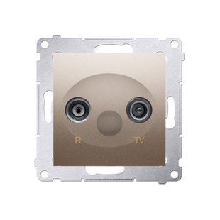Розетка TV-R кінцева для прохідних розеток 10 дБ Simon 54, золотий матовий DAZ.01/44 фото
