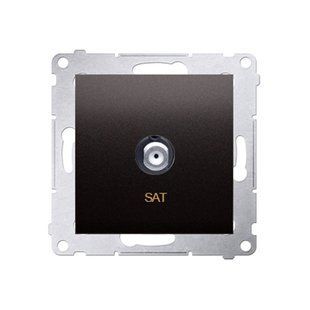 Розетка для антени типу "F" одинарна кінцева Simon 54, антрацит DASF1.01/48 фото