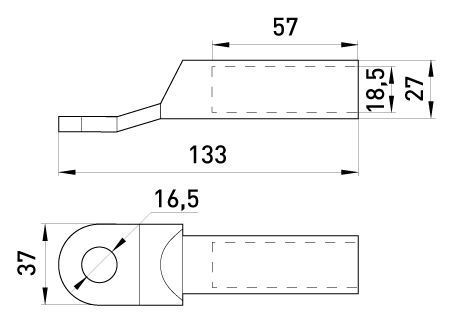 Мідно-алюмінієвий кабельний наконечник e.end.stand.ca.dtl.1.185 (s038010) s038010 фото