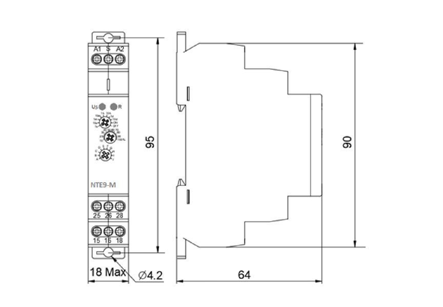 Реле часу багатофункціональне NTE9-M1 AC/DC 12-240V АСКО-УКРЕМ(A0010240005) A0010240005 фото