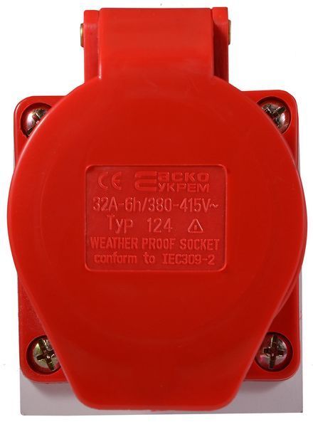 Розетка (гніздо) стаціонарна ГC 32А/4 3Р+РЕ (124) АСКО-УКРЕМ (A0080040005) A0080040005 фото