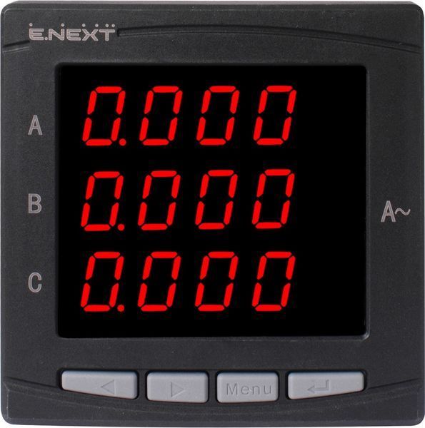 Аналізатор параметрів мережі e.meter.pro.96.m.led 96х96мм, АС 230В, 5А, 0-450В, RS-485 E.NEXT (p079004) p079004 фото