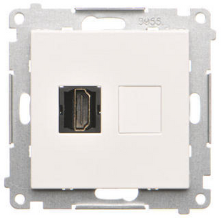 Розетка SIMON55 одинарна HDMI білий мат (TGHDMI.01/111) TGHDMI.01/111 фото