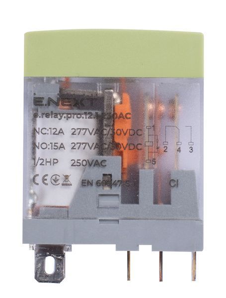 Реле проміжне e.relay.pro.12.1.230AC, 12А, 1 група контактів, котушка 230В АC E.NEXT (p091001) p091001 фото