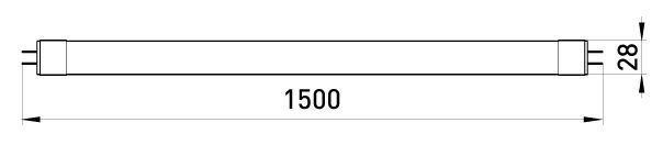 Лампа світлодіодна лінійна e.save.LED.Eco.T8.150.G13.24.6500, під патрон G13, довжина 150см, 24Вт, 6500К E.NEXT (l0650511) l0650511 фото