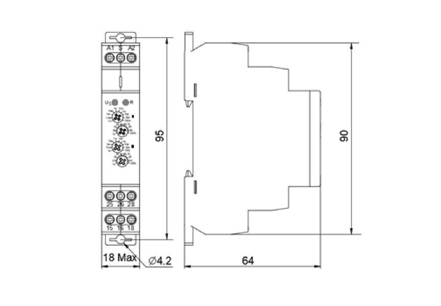 Реле часу асиметричного циклу NTE9-S1 AC/DC 12-240V АСКО-УКРЕМ(A0010240007) A0010240007 фото
