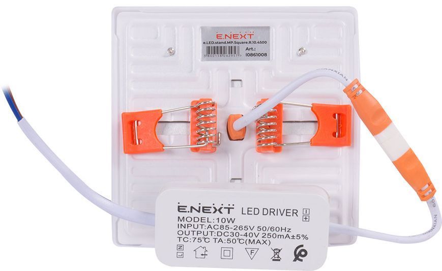 Світильник світлодіодний вбудований e.LED.stand.MP.Square.R.10.4500 квадрат 10Вт 4500К 900Лм E.NEXT (l0861008) l0861008 фото